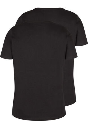 2 lyhythihaista t-paitaa puuvillasta , Black, Packshot image number 1