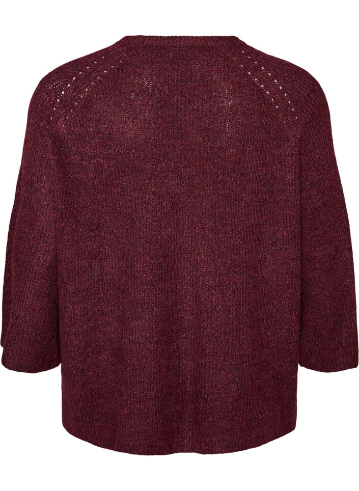 Ribattu neule, 3/4-hihat, Punainen, Packshot image number 1