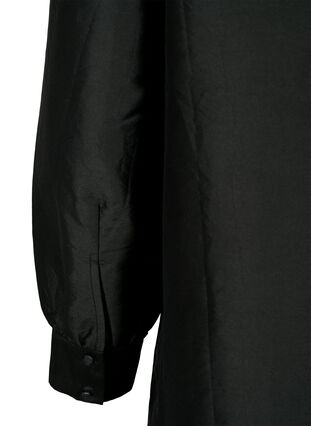 Yksivärinen paita röyhelöllä, Black, Packshot image number 3