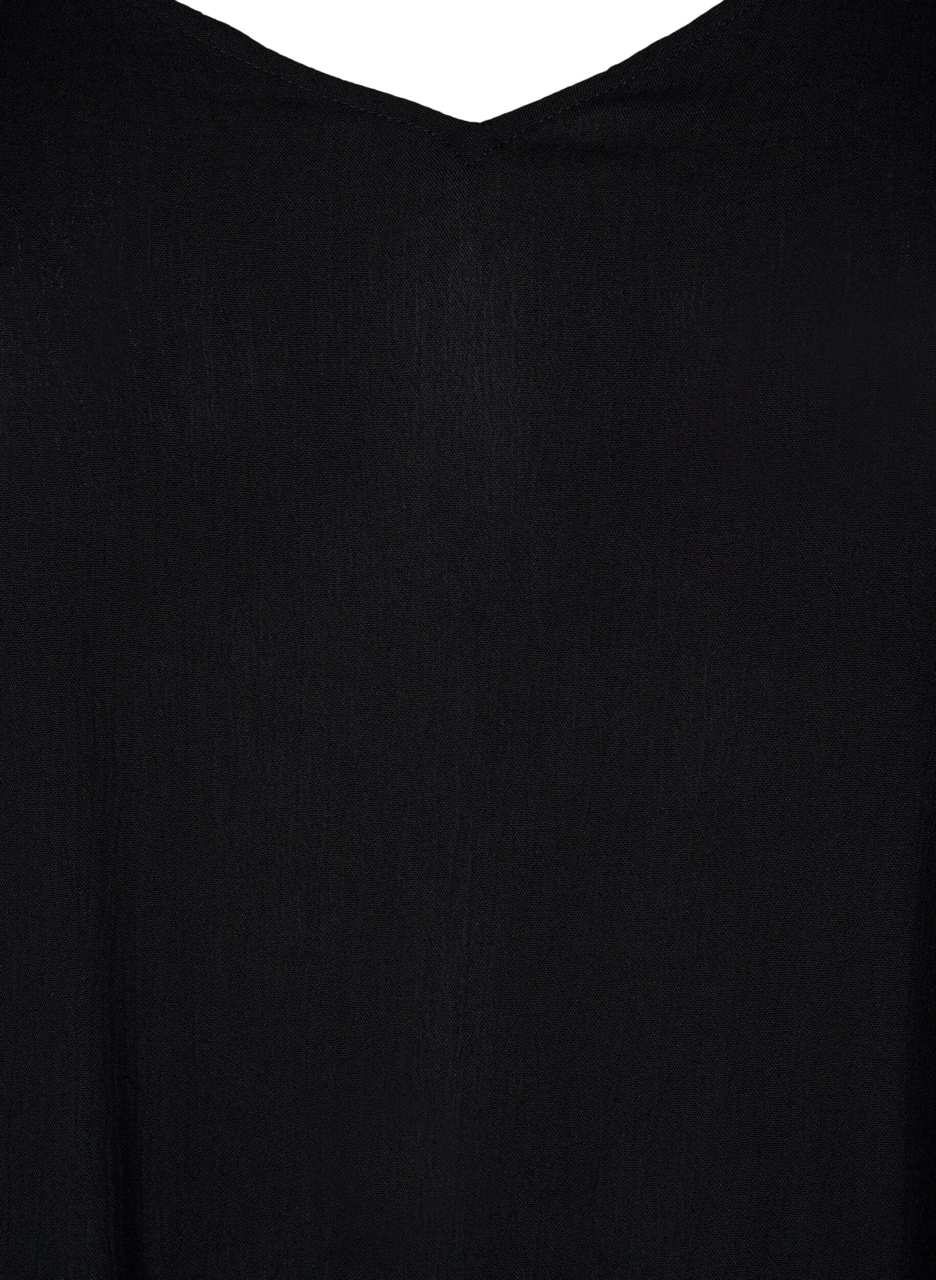 Zizzi Naruolkaiminen kes&auml;mekko viskoosia, Black, Packshot image number 2