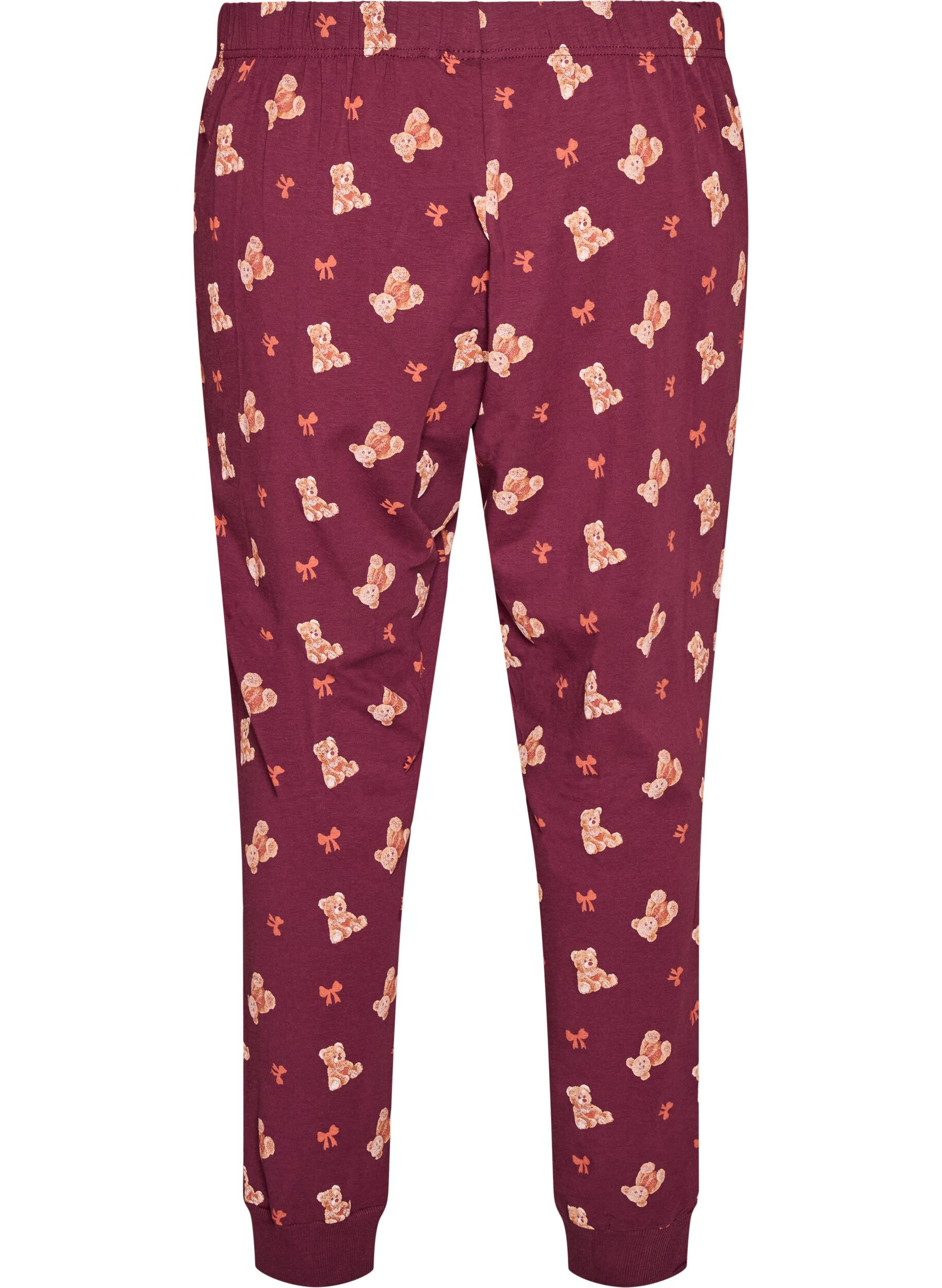 ZizziPainetut pyjamahousut, Punainen, Packshot image number 1