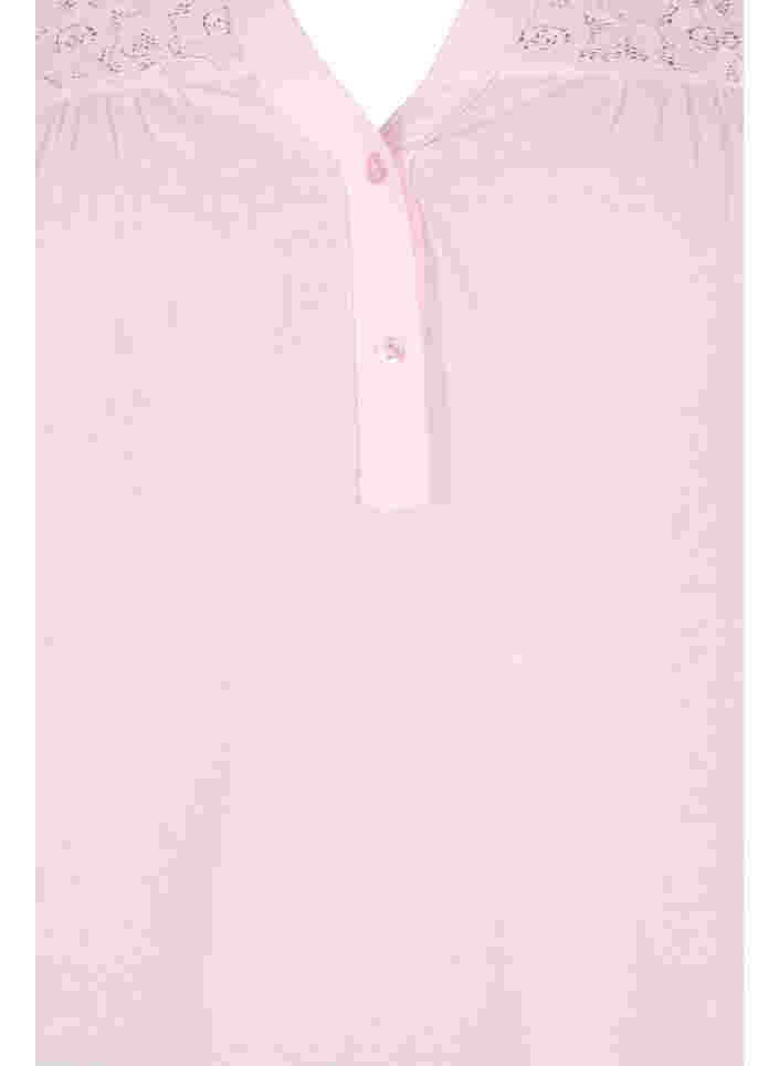 Puuvillapusero pitsiyksityiskohdilla, Pink-A-Boo, Packshot image number 2