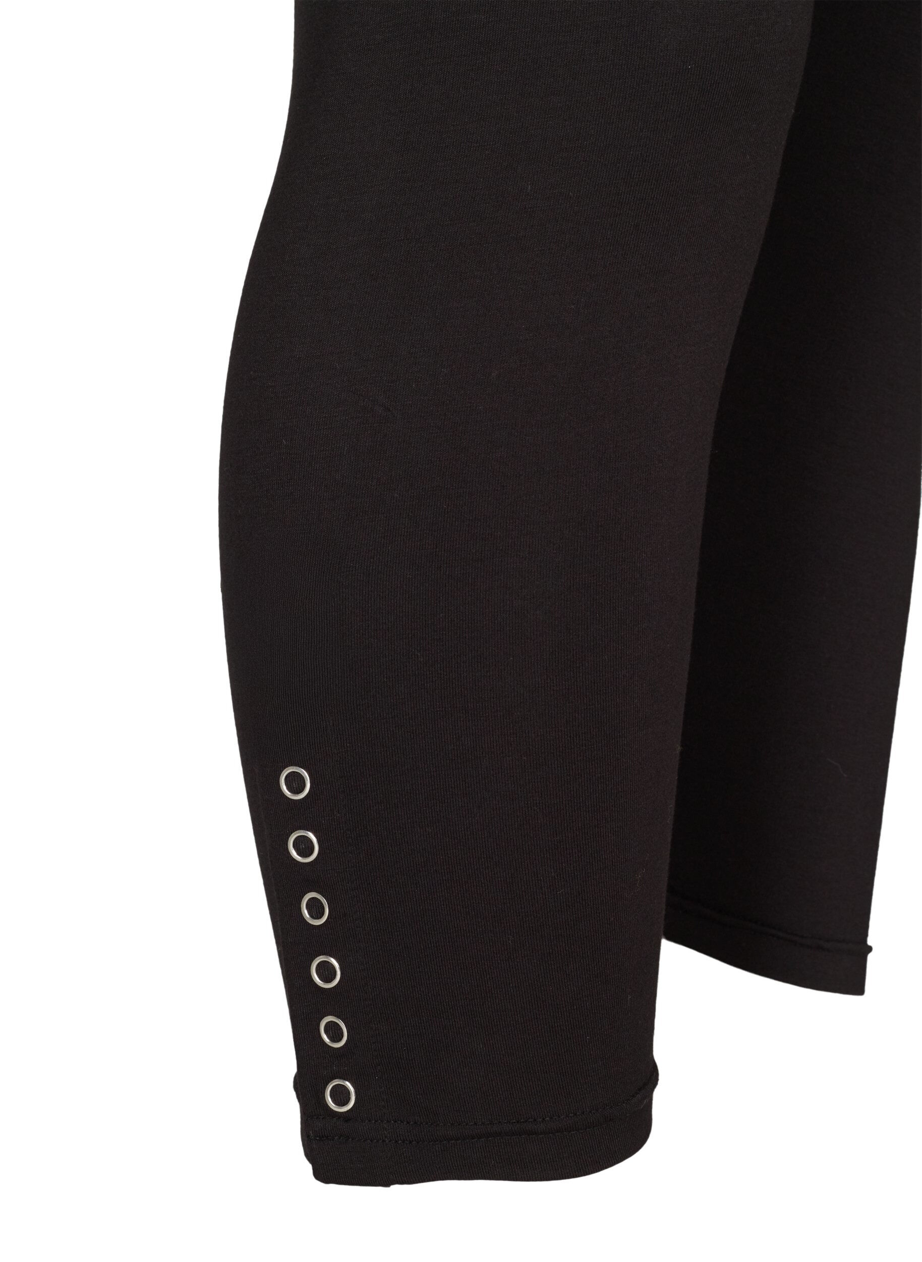 Zizzi3/4-leggingsit napeilla, Musta, Packshot image number 3