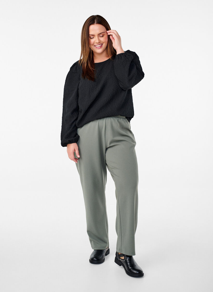 Suorat housut, Harmaa, Model image number 0