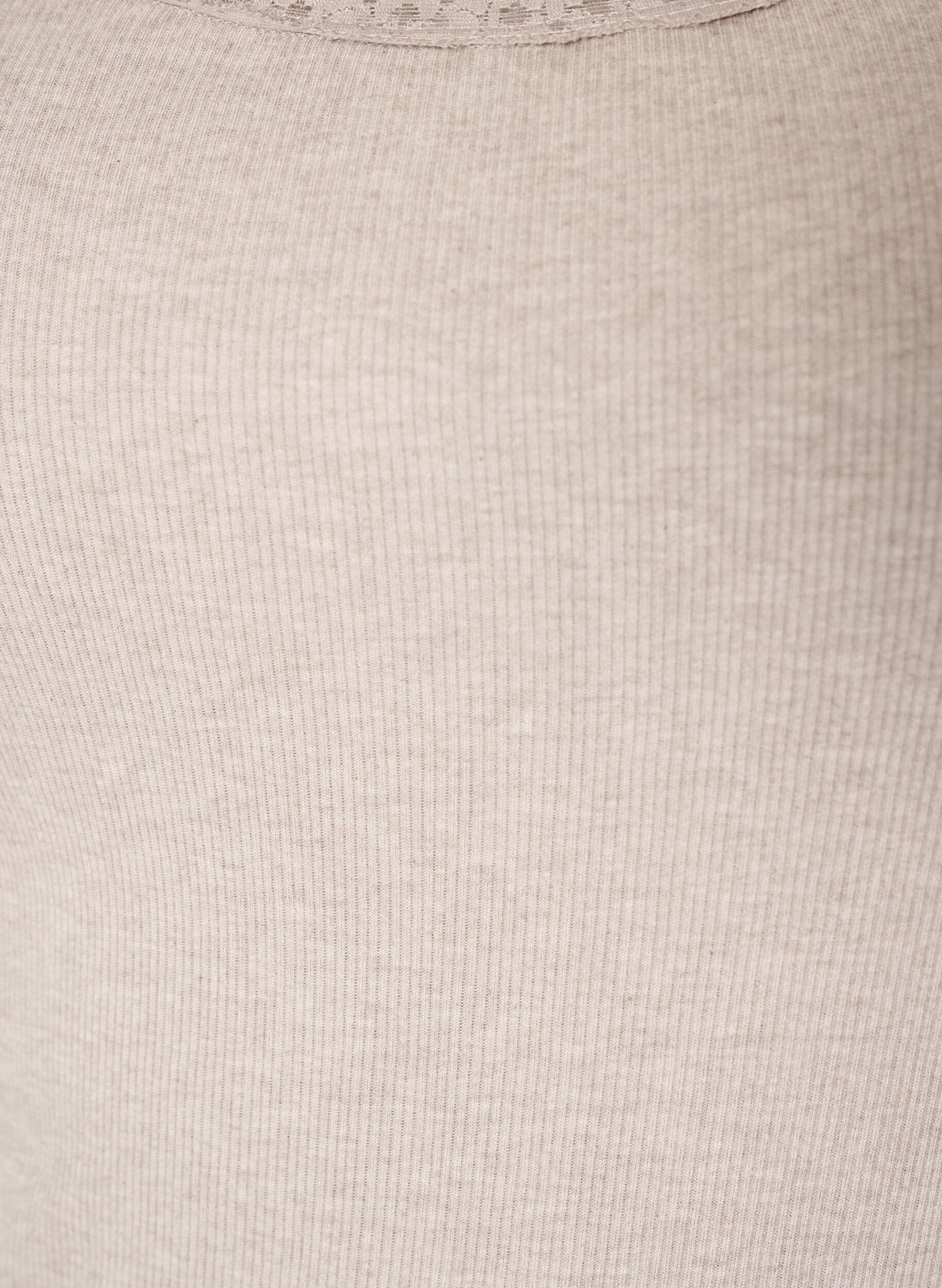 ZizziRibattu toppi pitsireunuksella, Beige, Packshot image number 2