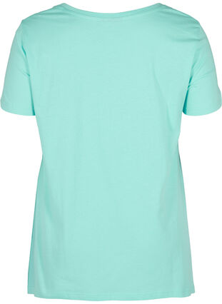 Lyhythihainen a-mallinen t-paita puuvillasta , Aqua Sky PARIS, Packshot image number 1