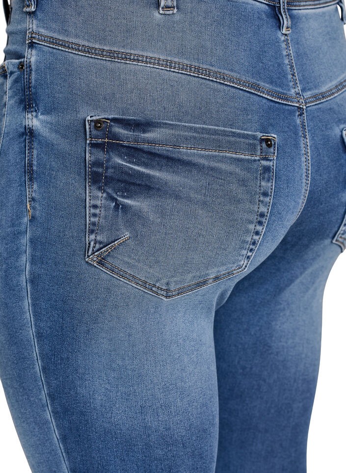 Cropped Amy -farkut vetoketjuyksityiskohdalla, Sininen, Packshot image number 3