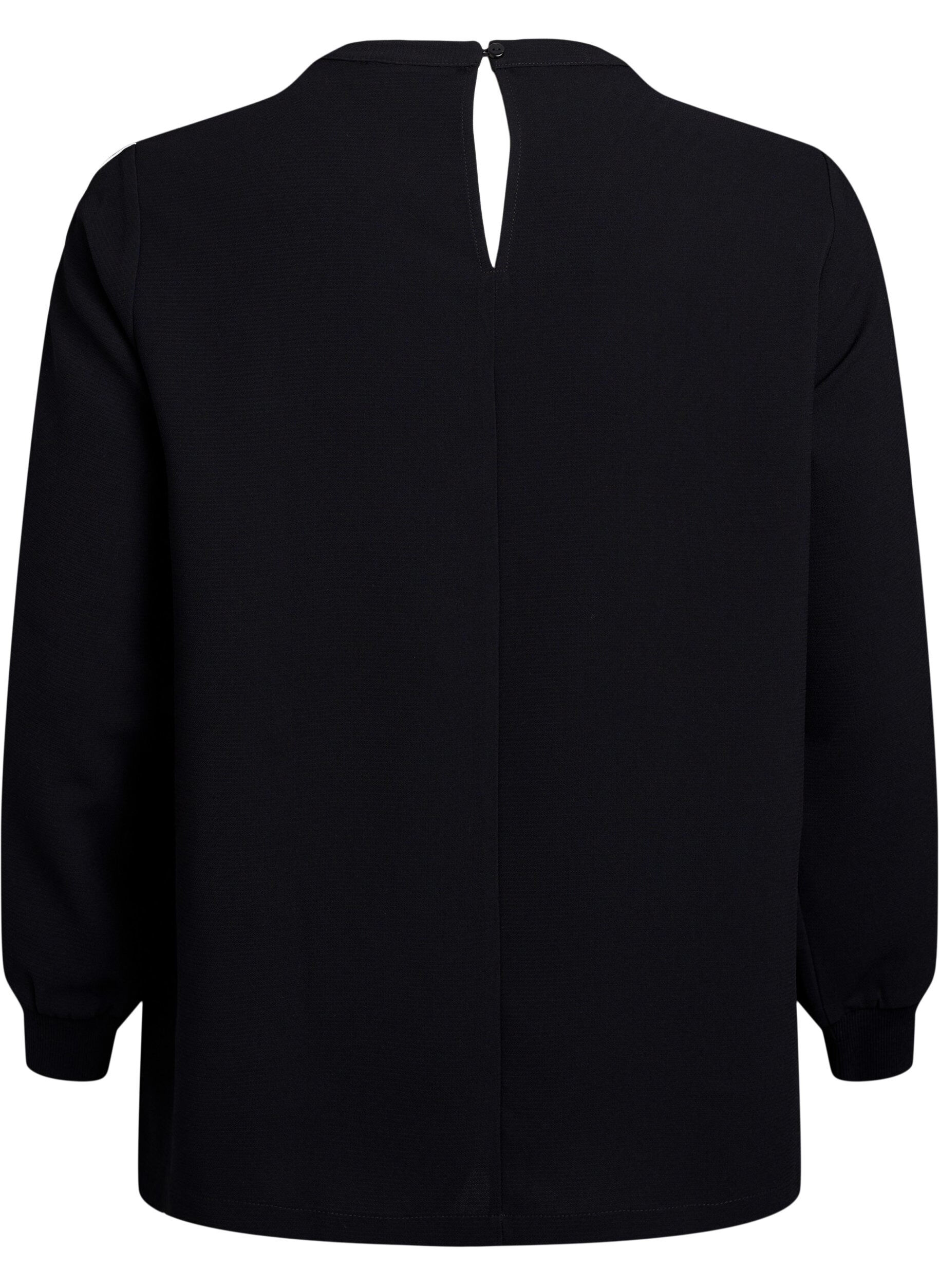 Zizzi Pusero, jonka hihoissa on raita yksityiskohdat, Musta, Packshot image number 1