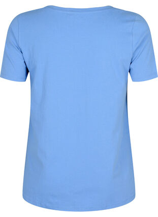 Yksivärinen perus t-paita puuvillasta, Blue Bonnet, Packshot image number 1