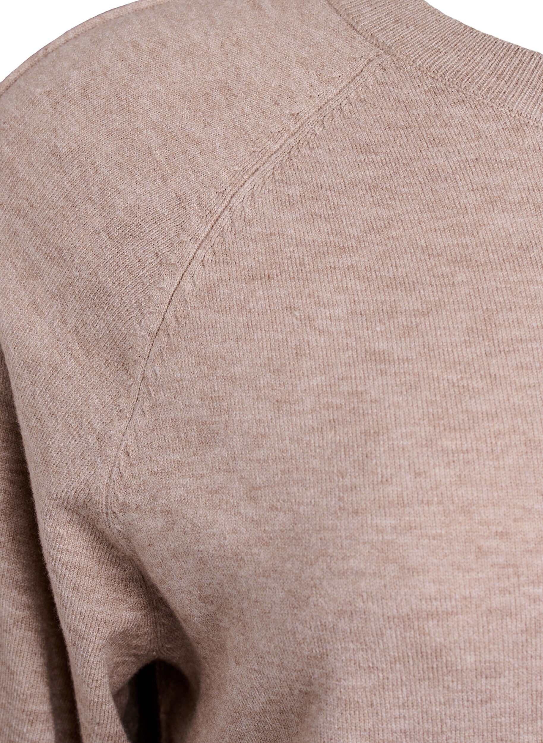 Zizzi Neulepusero keskitikill&auml; ja raglanhihoilla, Beige, Packshot image number 3