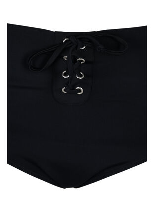 Korkeavyötäröinen bikinialaosa nyörillä, Black, Packshot image number 2