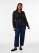 Kiilt&auml;v&auml; viskoosipusero peplum-efektill&auml;, Musta, Model image number 1