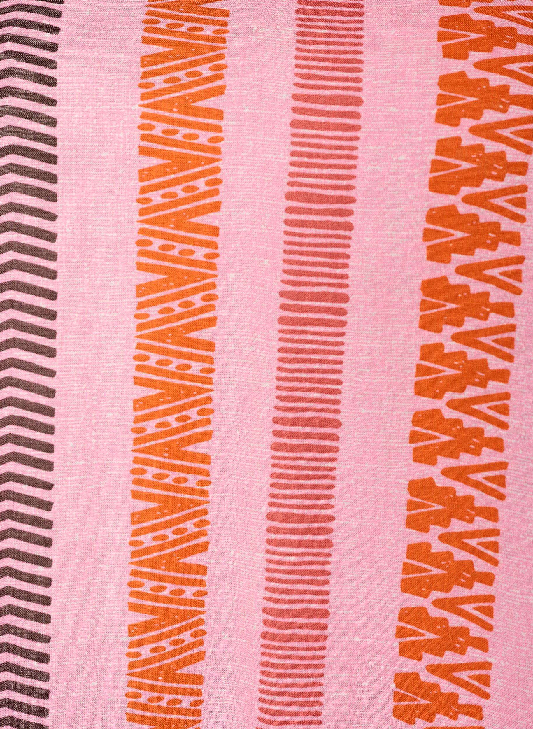 ZizziLyhyt mekko pellavasta ja viskoosista, 3/4-hihoilla, Vaaleanpunainen, Packshot image number 2