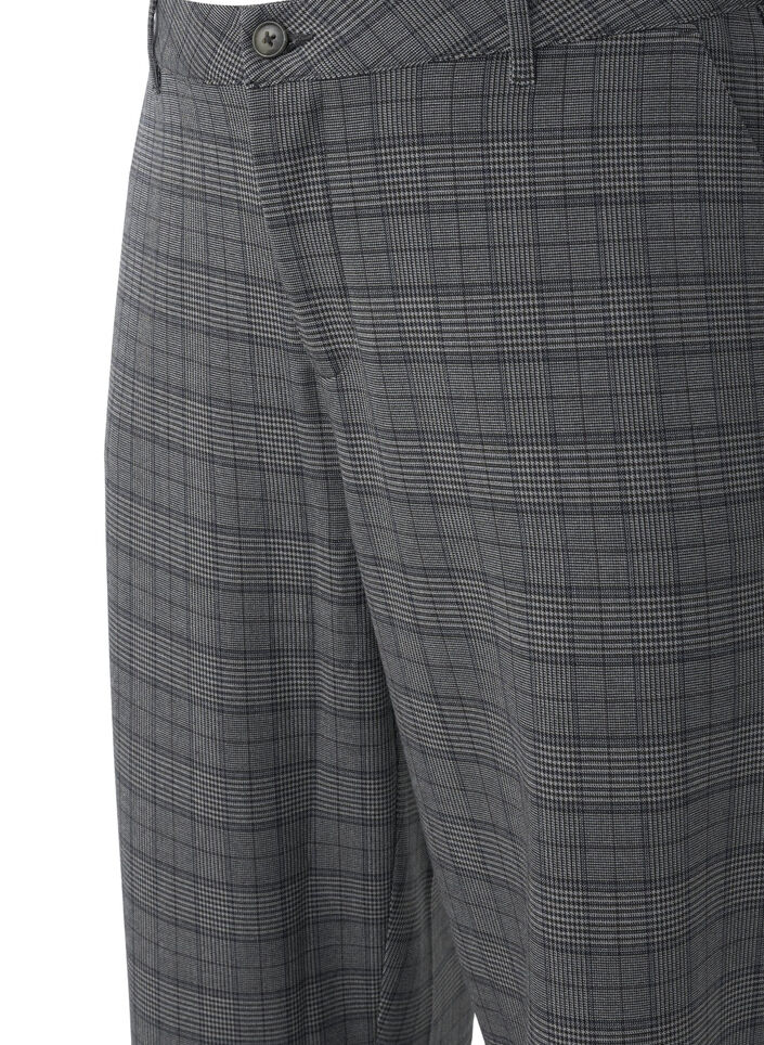 Ruudulliset housut, joissa on korkea vyötärö ja suorat lahkeet, Check, Packshot image number 2