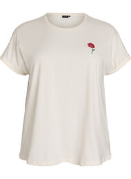 Rento puuvillainen y&ouml;paita printtiyksityiskohdilla, Vanilja