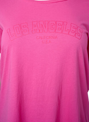 Puuvillainen t-paita tekstiprintillä, Shocking Pink W. LOS, Packshot image number 2