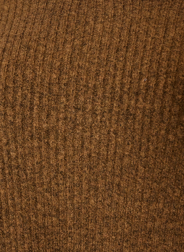 Ribattu neulepaita pallohihoilla, Ruskea, Packshot image number 2
