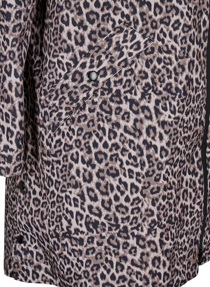 Sadetakki, jossa on taskut ja huppu, Ruskea, Packshot image number 3