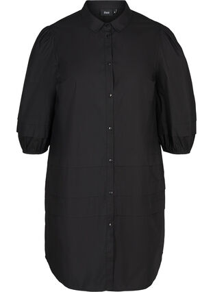 Puuvillainen paitamekko, Black, Packshot image number 0