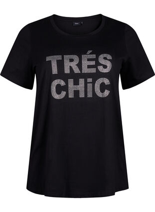 Ekologisesta puuvillasta valmistettu t-paita niiteillä, Black W. TRÉS, Packshot image number 0