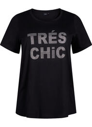 Ekologisesta puuvillasta valmistettu t-paita niiteillä, Black W. TRÉS