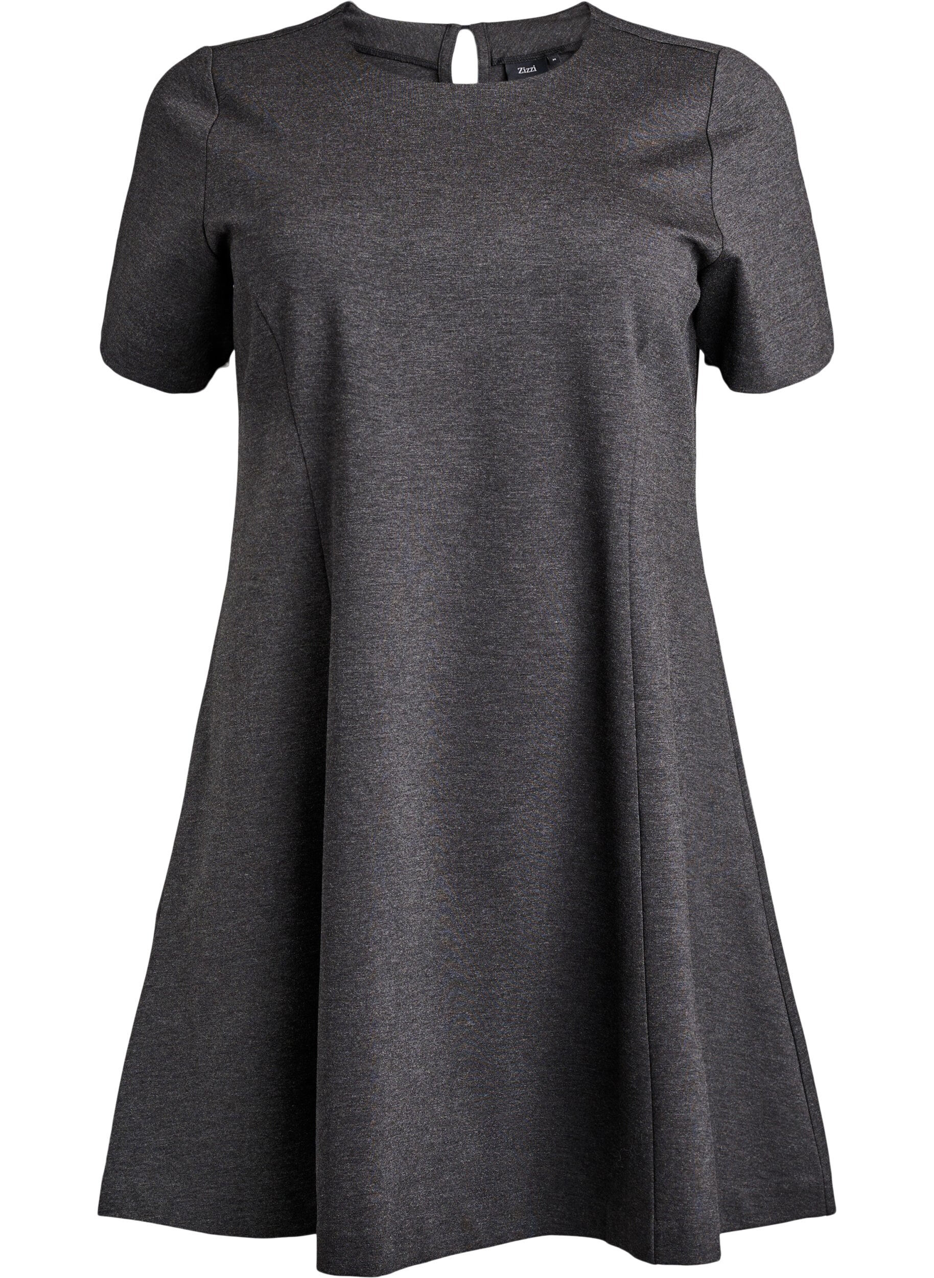 ZizziLyhyt A-linjainen trikoomekko, Harmaa, Packshot image number 0