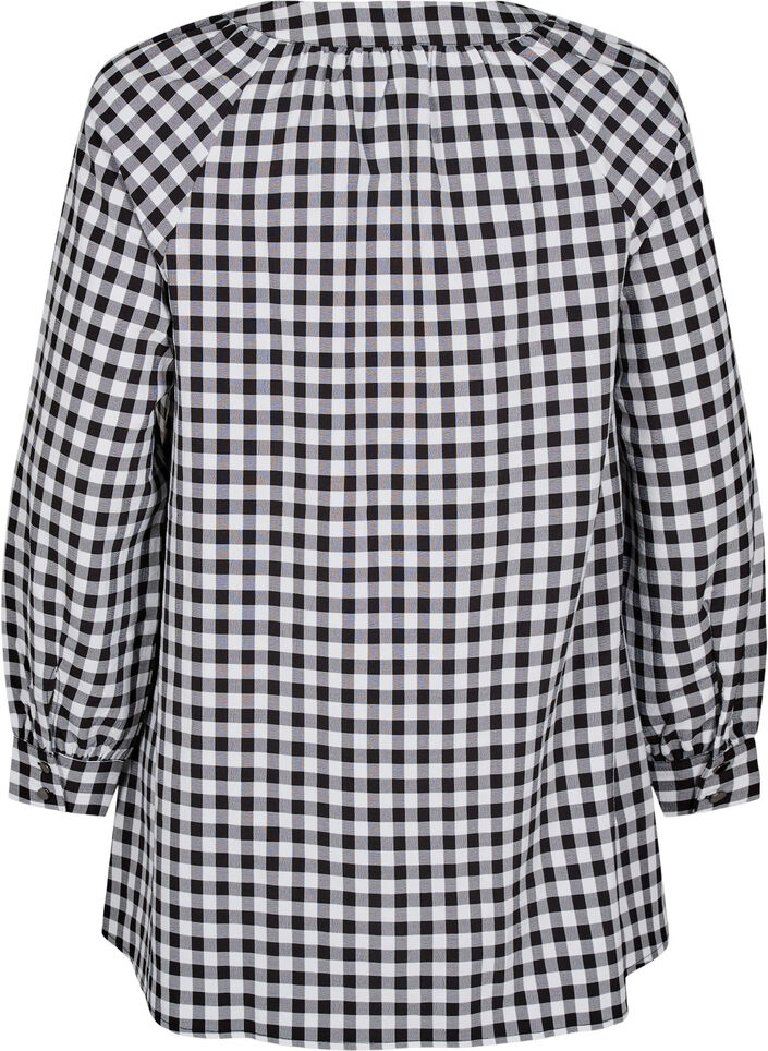 Ruudullinen tunika V-pääntiellä, Black/W. Gingham, Packshot image number 1