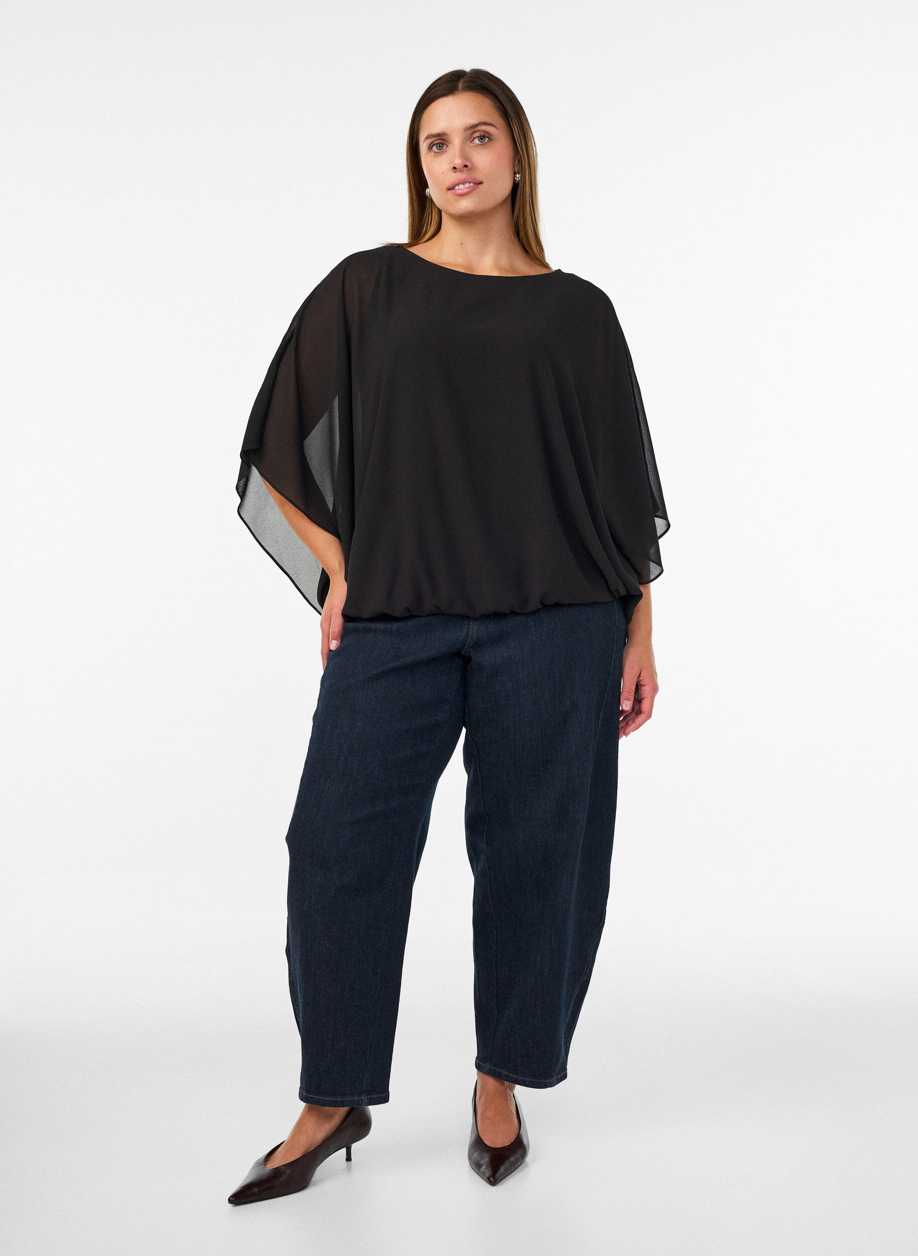 ZizziSifonkipusero pallomaisella efektill&auml;, Musta, Model image number 1