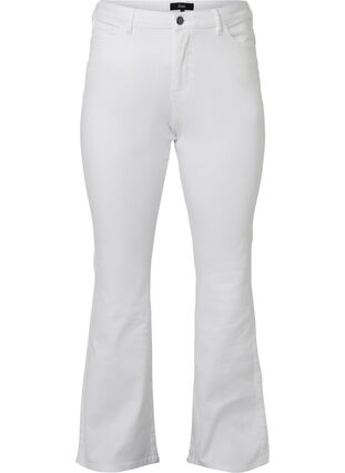 Korkeavyötäröiset Ellen bootcut-farkut, White, Packshot image number 0
