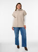 Neuleliivi poolokauluksella ja palmikkoneuleella, Beige, Model image number 1