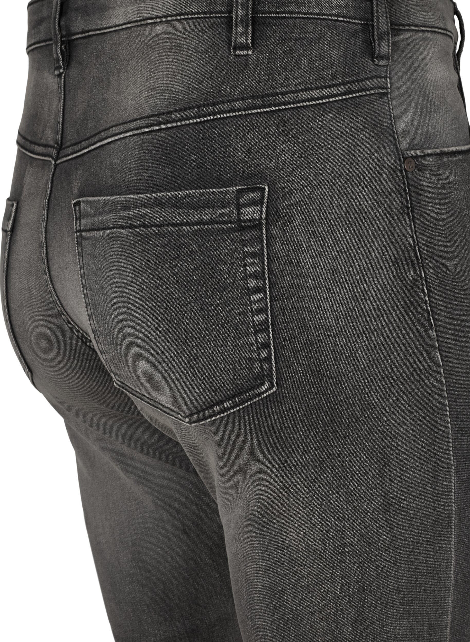 ZizziSlim fit Emily-farkut normaalilla vy&ouml;t&auml;r&ouml;ll&auml;, Harmaa, Packshot image number 3
