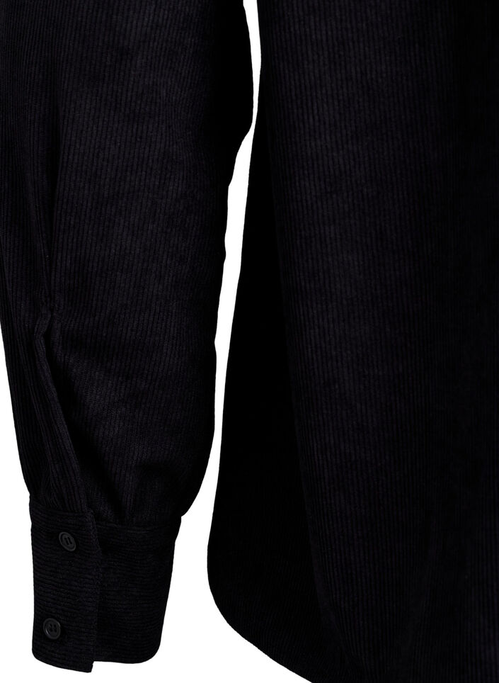 Pitkähihainen vakosamettipaitapusero, Musta, Packshot image number 3