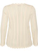 Cardigan with eyelet embroidery and wavy edges, Vanilla, Packshot image number 1