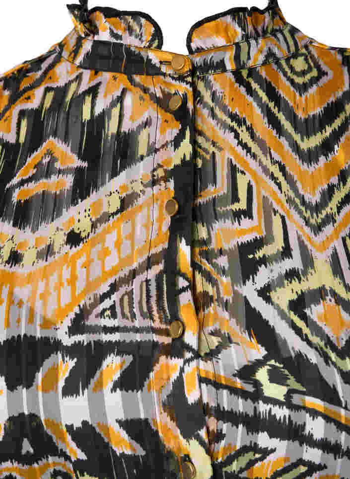 Midimekko kuosilla ja napeilla , Yellow Aztec AOP, Packshot image number 2