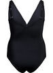 Uimapuku, jossa on v-pääntie ja kirjaillut yksityiskohdat, Black, Packshot image number 1