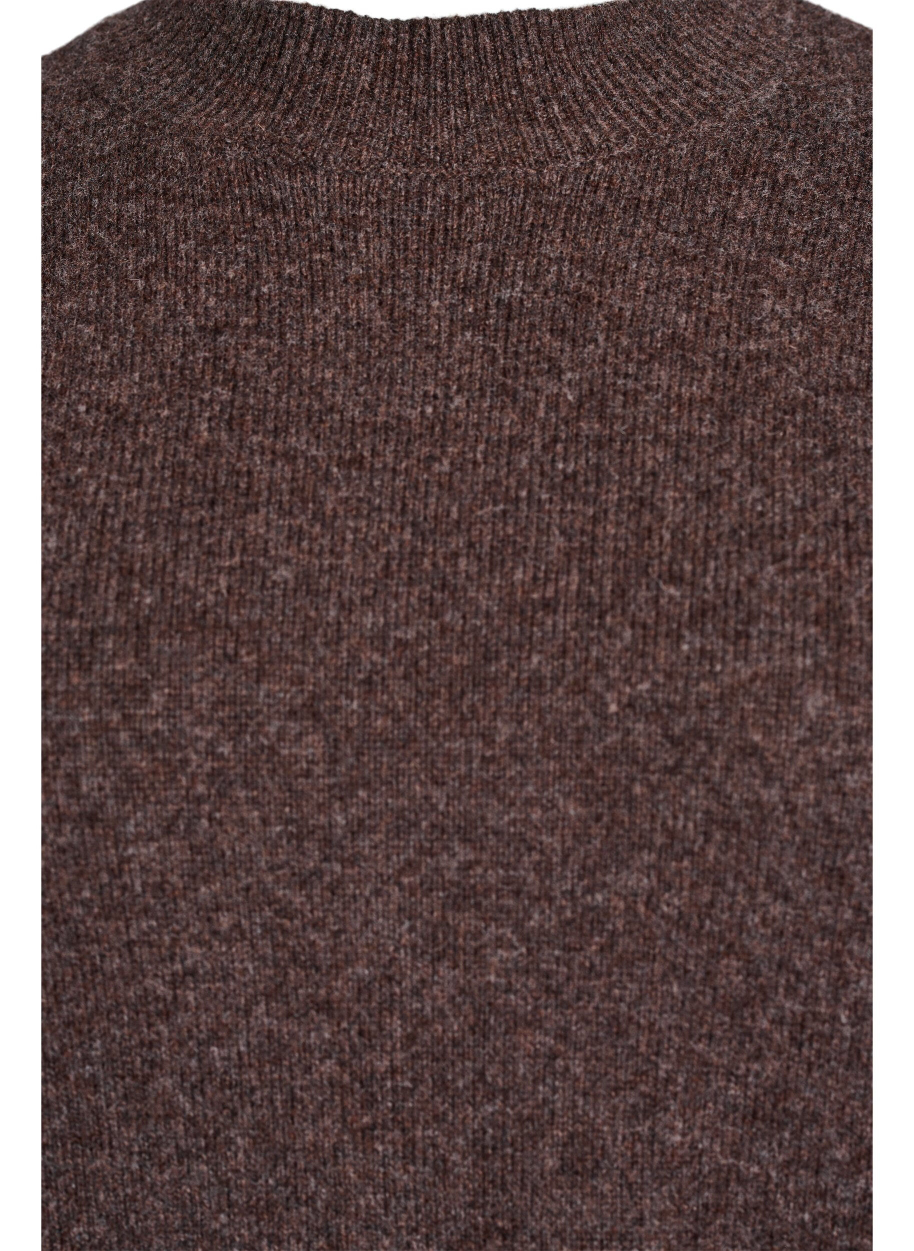 Zizzi Neulepusero luomupuuvillaa ja merinovillaa, Ruskea, Packshot image number 2