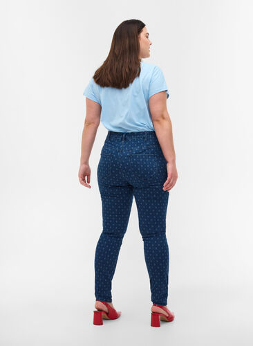 Super slim Amy-farkut printillä, Dark blue, Model image number 1