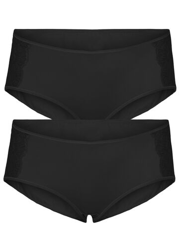2kpl alushousuja normaalilla vyötäröllä, Black, Packshot image number 0