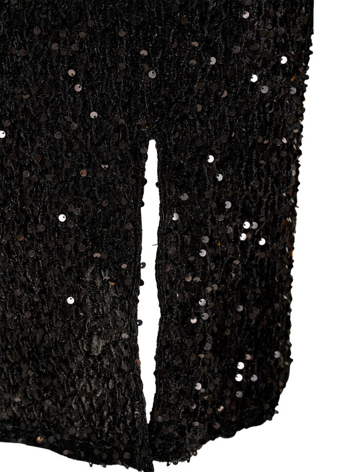 Paljettimidi&shy;hame halkioilla, Musta, Packshot image number 3