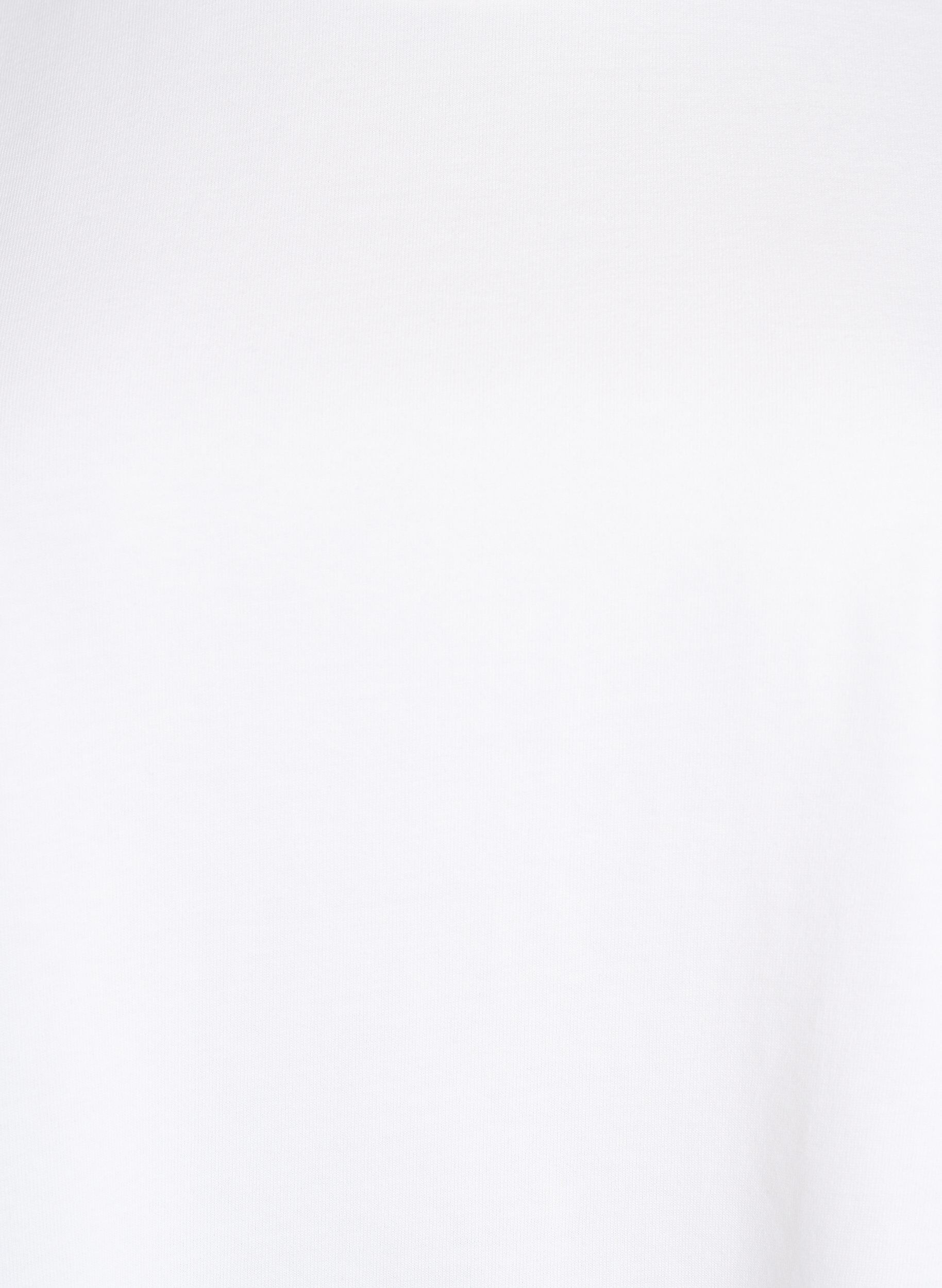 Zizzi Boxy puuvillainen t-paita, Valkoinen, Packshot image number 2