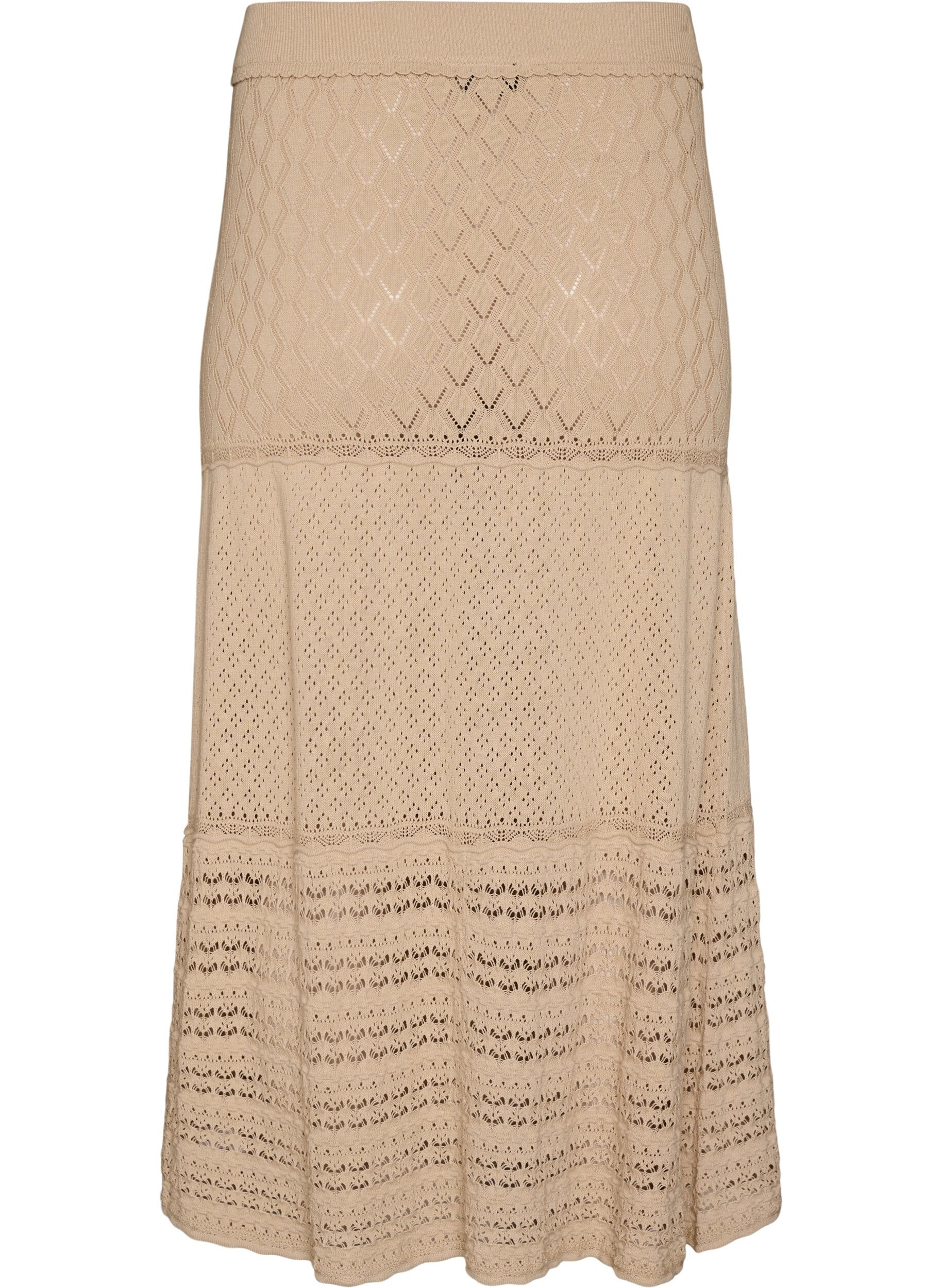 ZizziNeulehame silmukkakirjailulla, Beige, Packshot image number 1