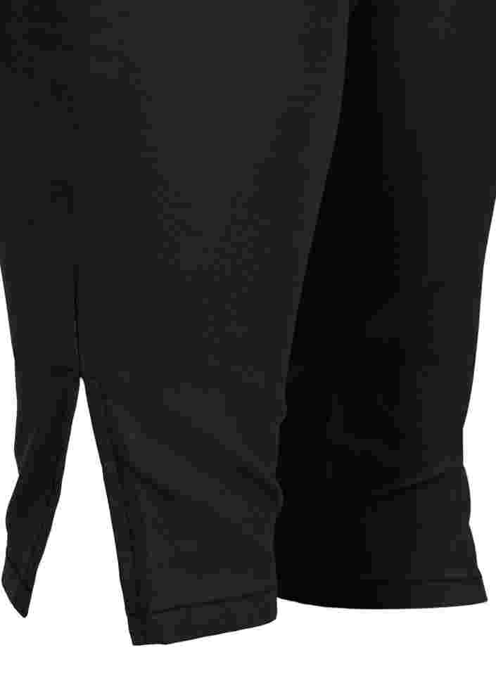 Pinnoitetut leggingsit halkioilla, Black, Packshot image number 3