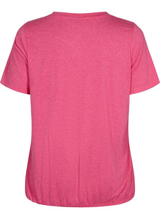 Meleerattu t-paita jostavalla helmalla, Beetroot Purple Mél, Packshot image number 1