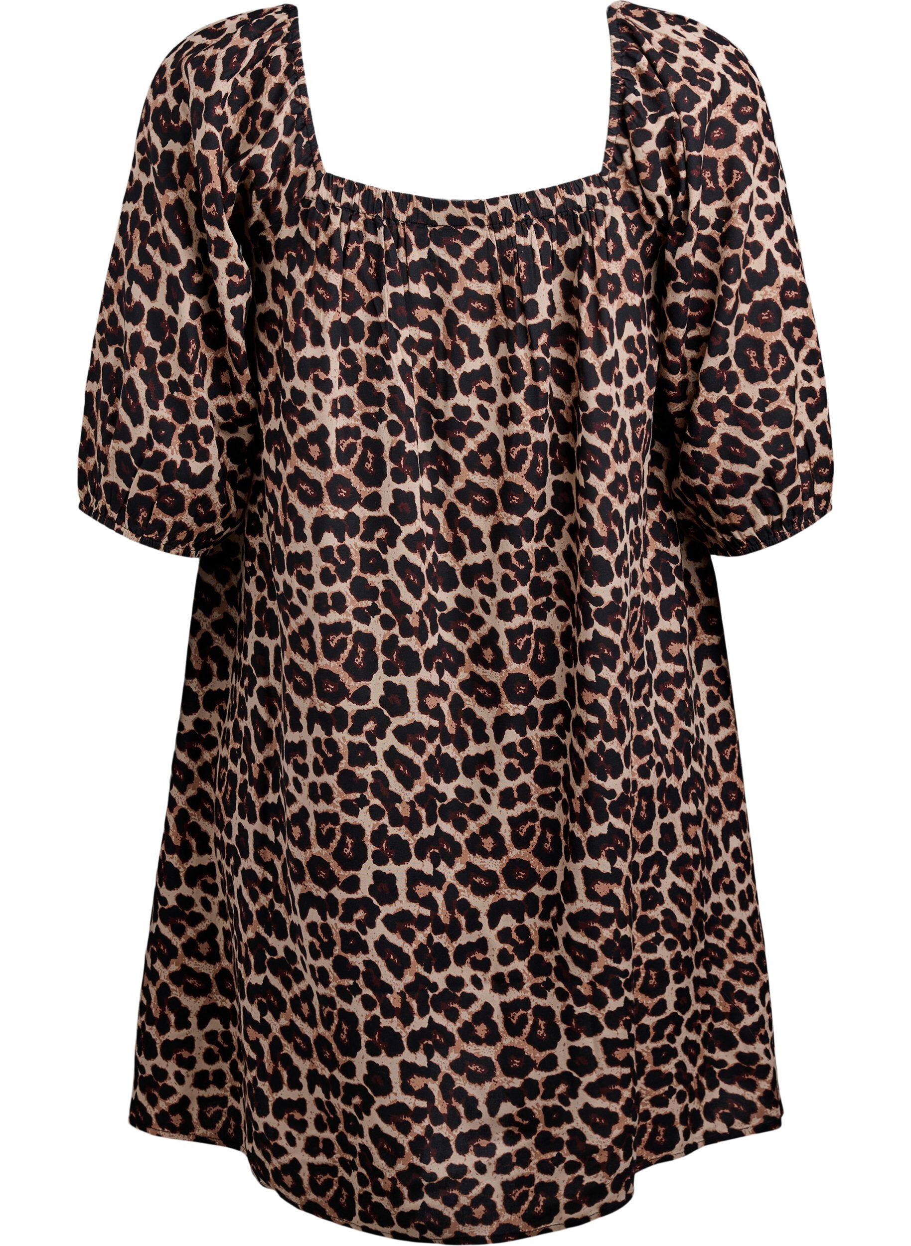 Zizzi Kuviollinen rantamekko viskoosista, Beige, Packshot image number 1