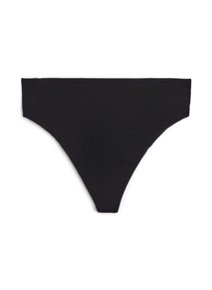 7-pack puuvillaiset stringit, Musta, Packshot image number 2