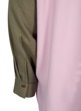 Viskoosisekoitteesta valmistettu paita kontrastiväreillä, Pink Blocking, Packshot image number 2