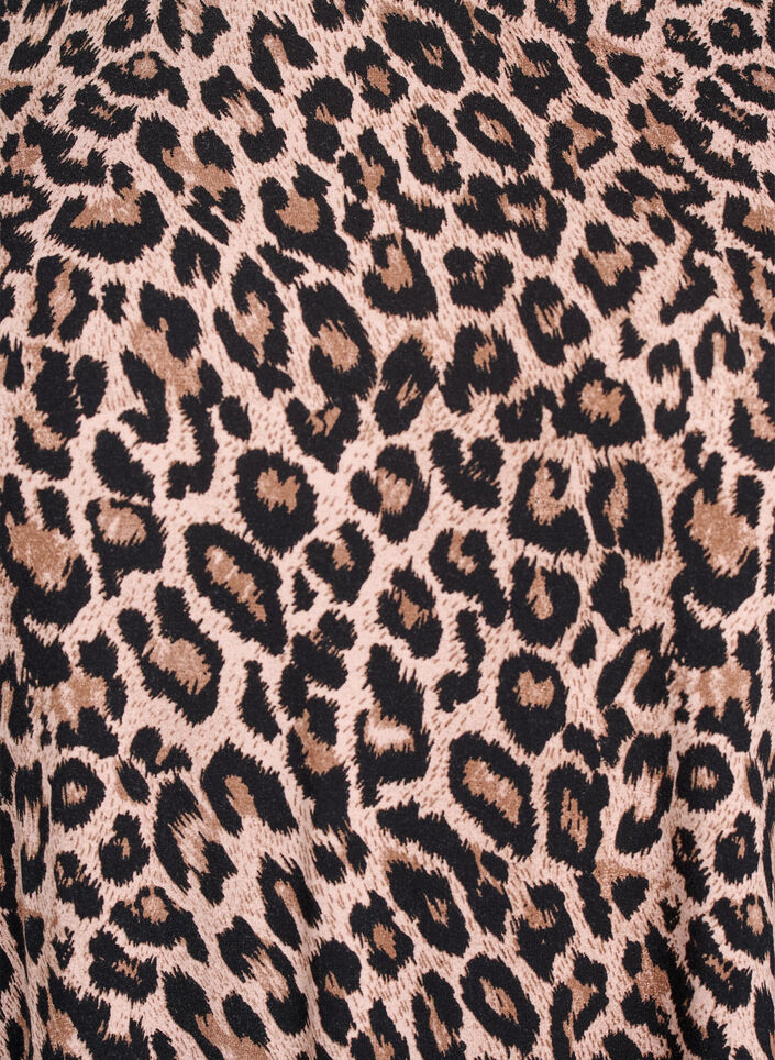 Pitk&auml;hihainen pusero leopardikuosilla, Ruskea, Packshot image number 2