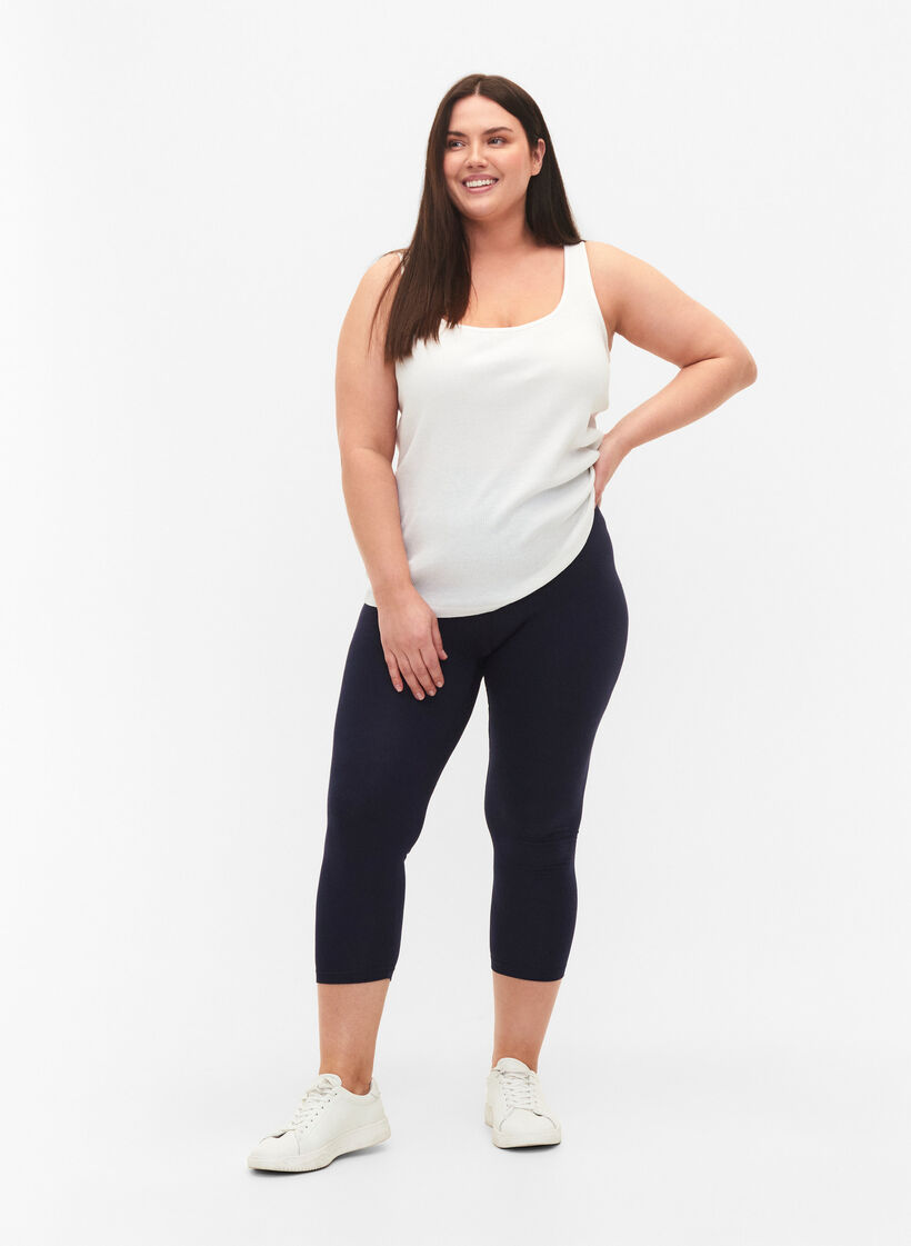 3/4-pituiset viskoosileggingsit, Sininen, Model image number 1