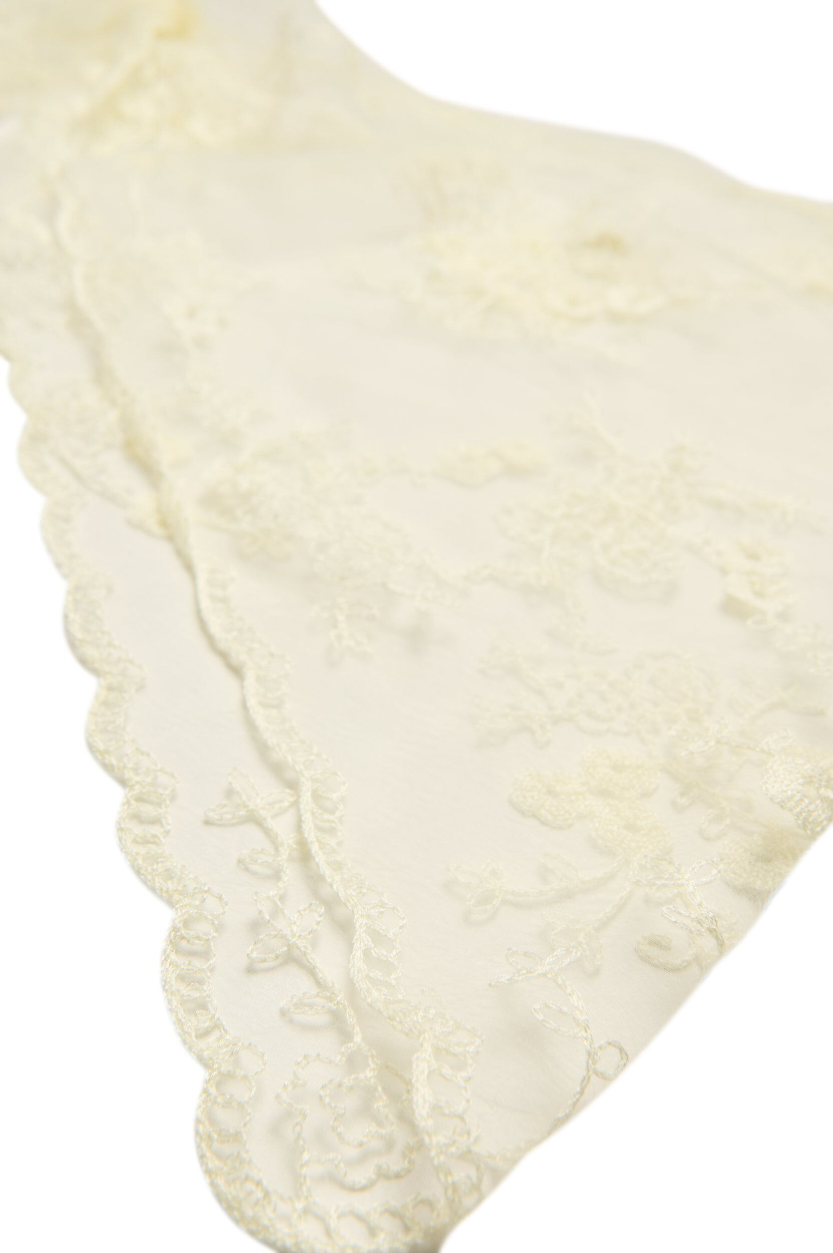 ZizziKolmiomainen pitsihuivi, Beige, Packshot image number 1