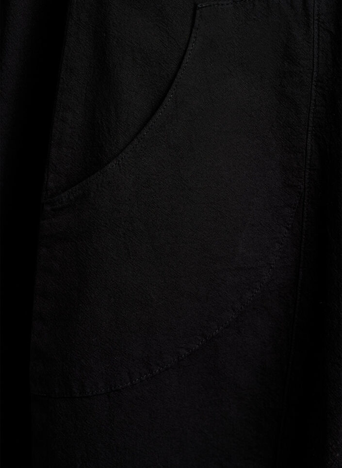 Lyhythihainen puuvillamekko, Musta, Packshot image number 3
